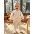 thumbnail image 4 of RUINIXCW Baby Girl Tulip Print Romper Long Sleeve Smocked Bust Bodysuit Headband, 4 of 7