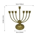 thumbnail image 2 of Gold 7 Branch Menorah Candelabra - Metal Jewish Temple Candle Holder for Shabbat & Tabernacle, Vintage Jerusalem Gift Home Decor, Religious Church Table Centerpiece, 7.09 x 7.48 x 3.54 Inch, 2 of 6