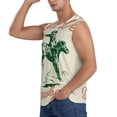 thumbnail image 3 of Lsque West Cowboys Print Men's Cotton Blend Sleeveless Muscle Shirts (S-3XL)- Moisture Wicking, Odor Protection, UPF 30+,X-Large, 3 of 8