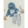 thumbnail image 4 of Boy Clothes Toddler Baby Fall Winter Hoodies Outfit 6M 12M 18M 24M Letter Sweatshirt Top Jogger Pants Casual Tracksuit, 4 of 9