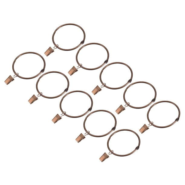 Anillos de cortina Uxcell con clips, 20 piezas de anillos de clip para cortinas, anillos de clip de cortina de 2 pulgadas (Cobre)