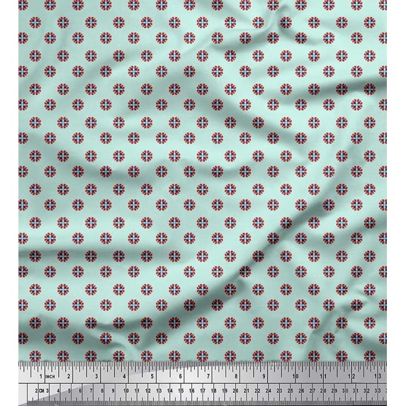 Soimoi Cotton Duck Fabric Artistic Floral Shirting Printed Craft Fabric by The Yard 42 Inch Wide
