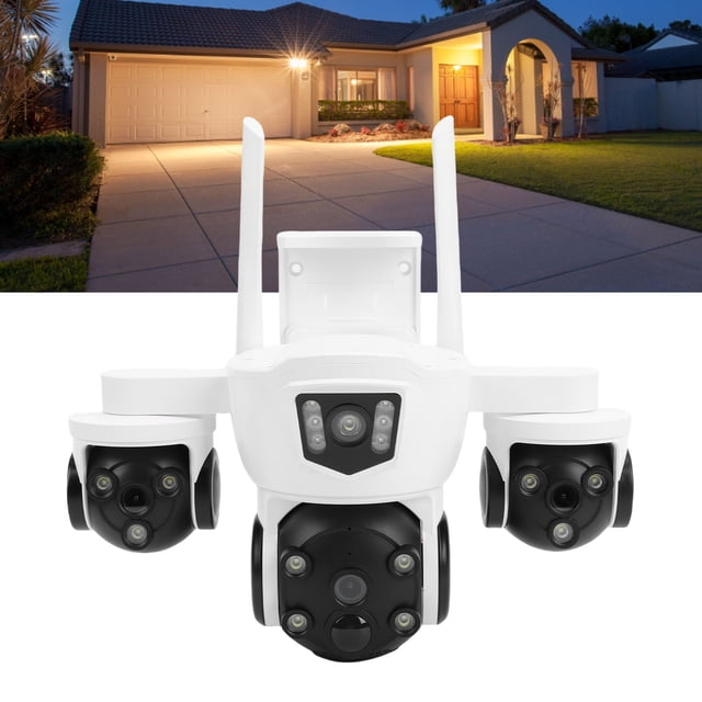 Cámara Cámara De Seguridad Solar De 3 Lentes Ultra HD Detección Humana A Prueba De Agua WiFi Cámara Exterior Giratoria Multiángulo Con Aplicación Para El Hogar