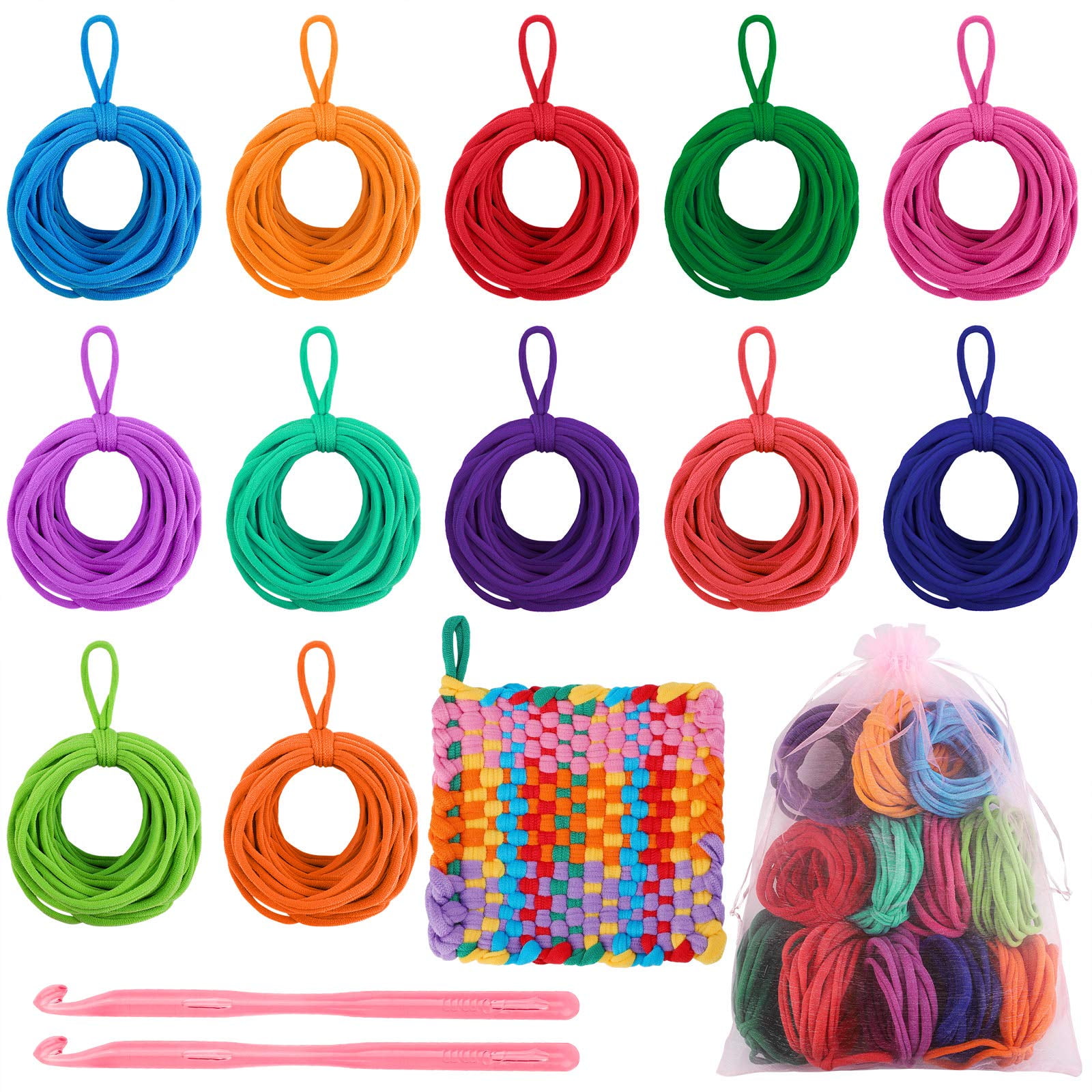 Aodaer 288 Pieces Loom Potholder Loops Weaving Loom Loops Weaving Craft