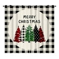 thumbnail image 2 of Fashnice Christmas Thermal Insulated Blackout Curtain Grommet Room Darkening Curtain Blackout Window Treatments Eyelet Ring Top Window Drapes Black Plaid W:27.5''x H:39'' *2Pcs, 2 of 3