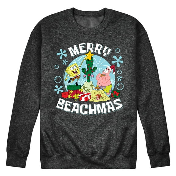 SpongeBob SquarePants - Merry Beachmas - Men's Crew Neck Fleece Pullover