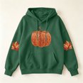 thumbnail image 4 of FchengtaiS Fall Pumpkin Printed Hoodies for Women Long Sleeve Fleece Sweatshirt Halloween Thanksgiving Pullovers Tops, 4 of 6