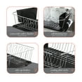thumbnail image 3 of Kitchen Details Chrome 3 Piece Set Dish Rack in Black (17.5" x 14.5" x 5.25"), 3 of 6