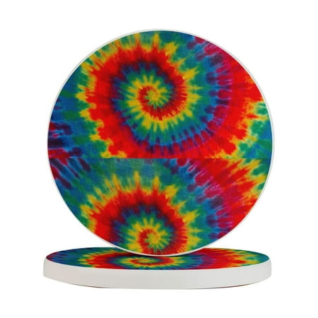 

Circular Drink Coasters Set Tie Dye Beautiful Home Decor Diatomite Heat-Resistant Diatomite Protect Table Countertop