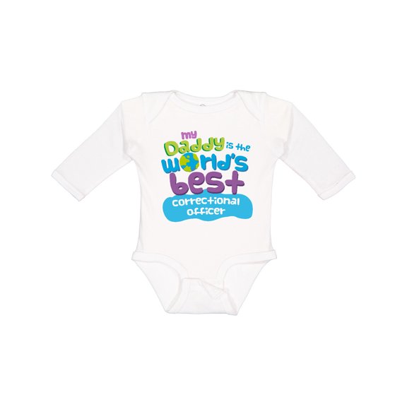Inktastic Daddy Worlds Best Correctional Officer Boys or Girls Long Sleeve Baby Bodysuit