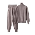 thumbnail image 1 of Besolor Ensembles de Pulls pour Femmes 2 Pcs Col Roulé Manches Longues Tricot Hauts et Pantalons Ensemble Survêtement, 1 of 7