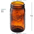 thumbnail image 2 of Ball Elite Collection Amber Glass Wide Mouth Mason Jar (32 oz/Quart) Amber Canning Jar - UV light Protection - Microwave & Dishwasher Safe, 1 Jar (No Lid or Band), 2 of 2