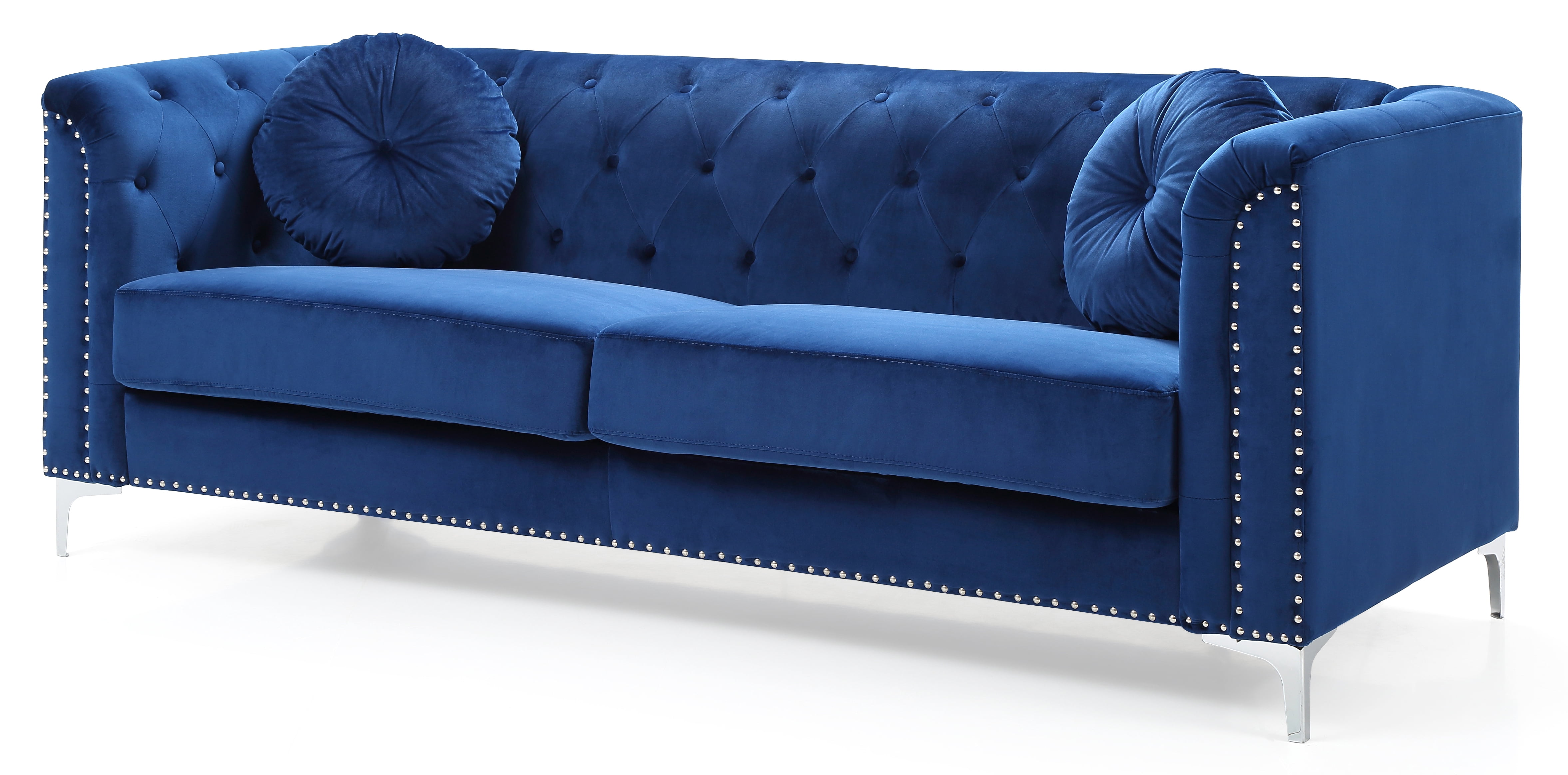 Glory Furniture Pompano Sofa in Navy Blue Color