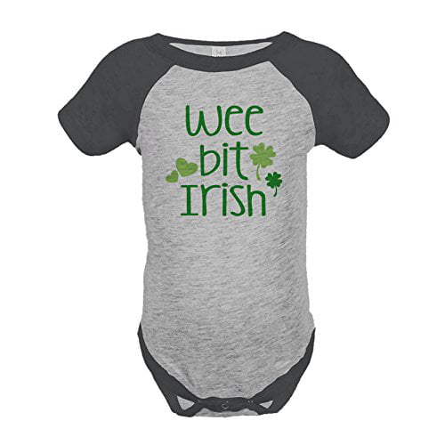 a wee bit irish baby one piece funny infant shamrock bodysuit 