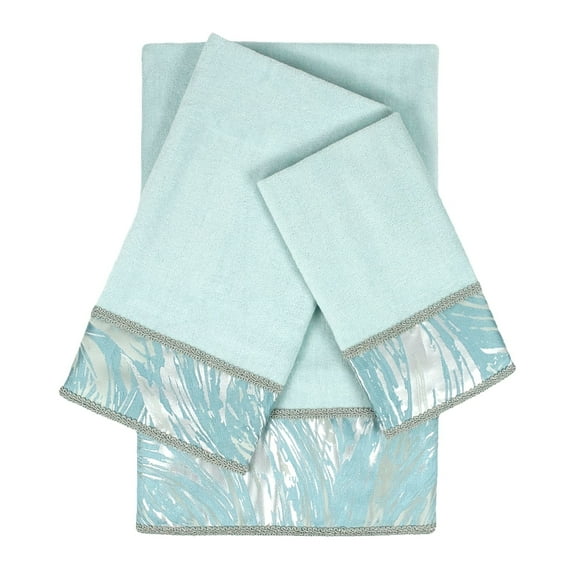 Sherry Kline  Cynthaina Sea mist 3-piece Embelished Towel Set