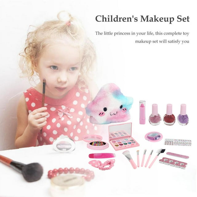 Baohd Kids Makeup Kit for Girls Cosmetics Make Up Set Washable Play Makeup Kit for Little Girls Xmas Birthday Gift