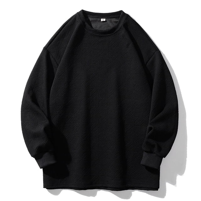 pstuiky Camisas casuales de manga larga para hombre, Sudadera informal de manga larga con cuello redondo y color liso para hombre Tops de talla grande para hombre xxxl