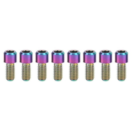 

RISK 8Pcs Mountain Bike Pedal Bolts Titanium Alloy Anti Slip Bicycle Pedal Screws Pins Studs Cleats M4x8mm Colorful