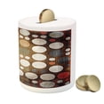 thumbnail image 3 of Polka Dots Piggy Bank, Retro Random Colorful Polka Dots Shapes with Grunge Murk Elements Boho Print, Ceramic Coin Bank Money Box for Cash Saving, 3.6" X 3.2", Multicolor, by Ambesonne, 3 of 4
