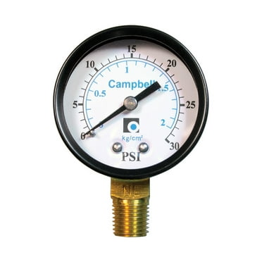 Campbell 2 in. Brass Pressure Gauge 30 psi