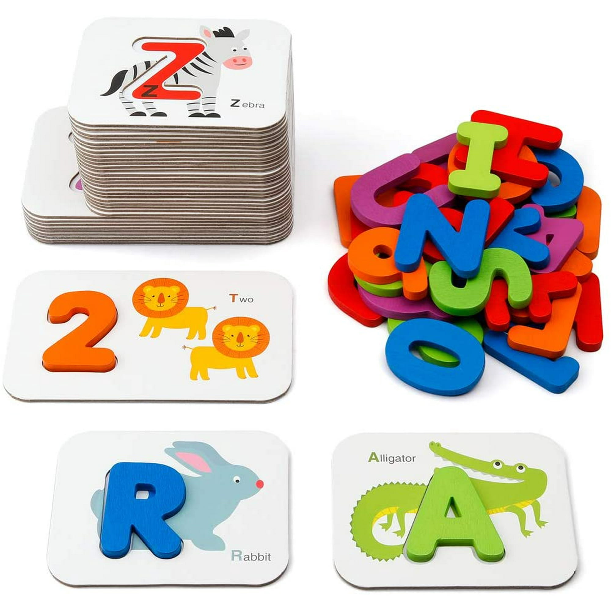 Numbers and Alphabets Flash Cards,ABC Wooden Letters and Numbers Animal Card Board Matching Puzzle Game Montessori Educational Toys | Walmart Canada Numbers and Alphabets Flash Cards,ABC Wooden Letters and Numbers Animal Card Board Matching Puzzle Game Montessori Educational Toys | Walmart Canada