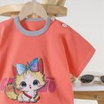 thumbnail image 5 of TOWED22 Infant Baby Loungewear Pajamas 2 Piece Set Toddler Boy Short Sleeve Cotton Graphic Tee and Soft Drawstring Shorts Sets(Pink,18-24 M), 5 of 6