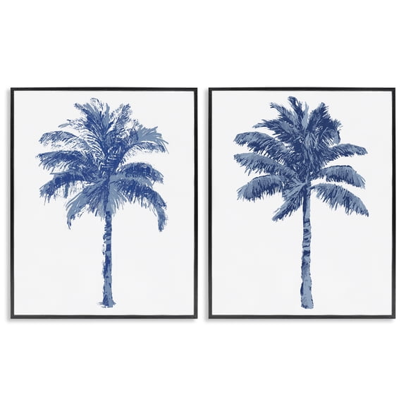 Stupell Industries Modern Brushed Palm Trees Landscape & Nature Painting Black Framed Art Print Wall Art, 11 x 14, Set of 2