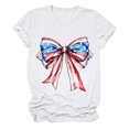 thumbnail image 1 of Tops Cortos para las Mujeres, Cuello Redondo de Manga Corta Impresa Por el Arco Del Día de la Independencia Hecha de 95% Poliéster 5% Spandex para Primavera Verano, Primavera de las Mujeres, 1 of 4