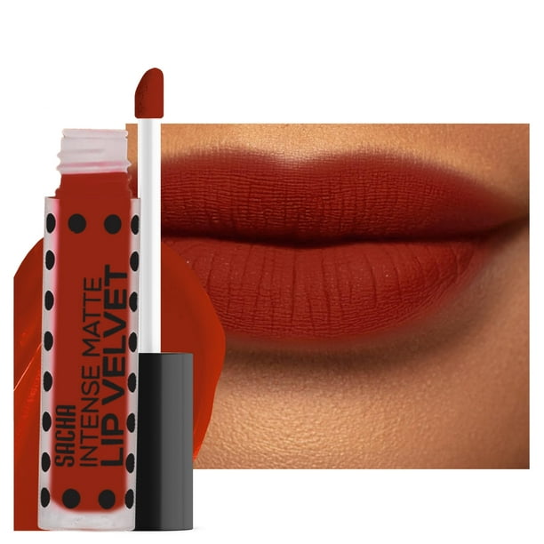 Sacha Cosmetics Intense Matte Lip Velvet Lápiz labial líquido Acabado mate aterciopelado de larga duración 0.2 fl oz Life Of D Party