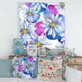thumbnail image 2 of Designart 'Daisies On Red and Blue Backgorund' Traditional Framed Canvas Wall Art Print, 2 of 5