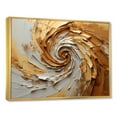 thumbnail image 2 of Designart "Mocha Spiral With Gilded Brown I" Abstract Spirals Floater Framed Canvas Art Print, 2 of 5