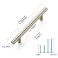 thumbnail image 3 of Ravinte 10 Pack 6-3/8" Cabinet Pulls Brushed Nickel Stainless Steel Kitchen Drawer Pulls Cabinet Handles 4" Hole Center, 3 of 5