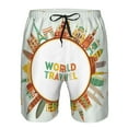 thumbnail image 4 of Disketp Men'S Swim Trunks Hawaiian Breathable Surf Beach Swimsuits Mesh Lining Beach Shorts With Pockets-World Travel3, 4 of 9