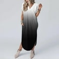 thumbnail image 4 of XuJwPNcy Women Summer Dresses Casual Boho Short Sleeve V Neck Long Tshirt Dress Loose Vacation Dress with Pockets, 4 of 6