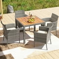 thumbnail image 2 of Gymax Ensemble de 4 Chaises d'Extérieur en Rotin PE pour Salle à Manger de Patio avec Coussins Rembourrés, 2 of 9