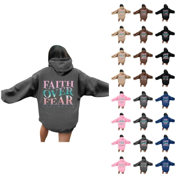 Womens Hoodie 2025 Christian Hoodies Y2K Graphic Hoodies with Pockets Hooded Sweatshirt Hoodie Women Pullover