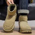 thumbnail image 6 of Men's Slip-On Fleece Lined Short Winter Snow Boots, Adult Male Round Toe Suede Upper Footwear with Thick Platform Outsole for Cold Season Daily Wear, 6 of 7