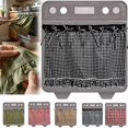 thumbnail image 7 of MInHoues Farmhouse Plaid Oven Skirt Curtain, 23.6x17.7 Inch Ruffled Gingham Decorative Appliance Cover, Handmade Kitchen Curtain for Oven, Dishwasher & Washing Machine, Hides Clutter(Pink), 7 of 7