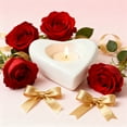 thumbnail image 2 of Leodye 1PCS Ceramic Heart-shaped Candle Holder Exquisite Design Valentine's Day Party Wedding Table Decor Romantic Gift Accessory -4.2 * 4.7 * 1.4in, 2 of 6