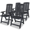 thumbnail image 1 of vidaXL Reclining Garden Chairs 4 pcs Plastic Anthracite, 1 of 5