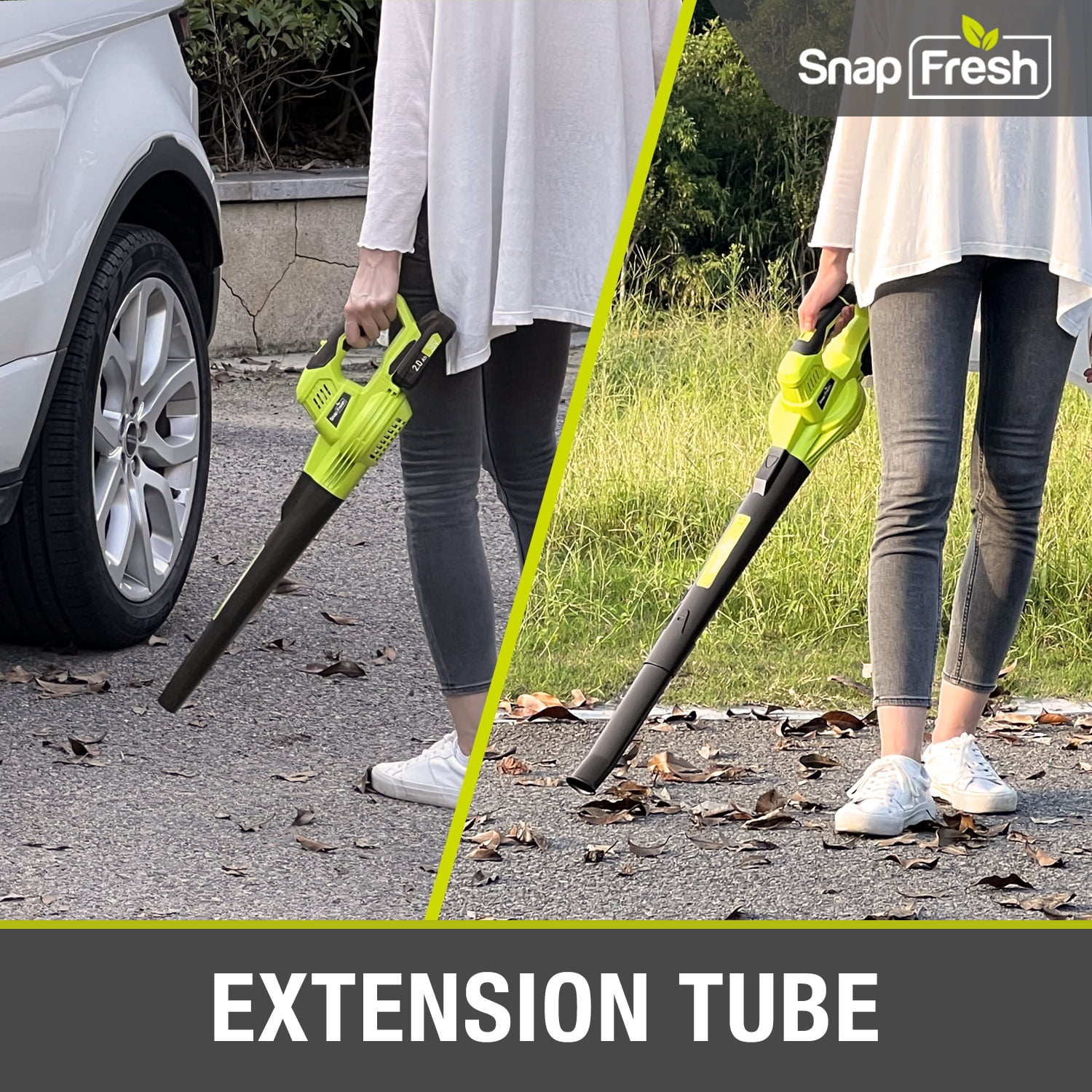 SnapFresh 20V Cordless Leaf Blower 130MPH 140CFM w/2.0Ah Battery & Charger Lightweight（Green)