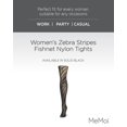 thumbnail image 2 of MeMoi Women's Zebra Stripes Fishnet Nylon Tights - Womens - Female (Small/Medium, Solid Black), 2 of 7