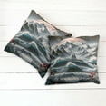 thumbnail image 2 of Ambesonne Nautical Throw Pillow Cover Pack of 2, Sailing in Abstract Ocean, 2 Pcs-16"x16", Petrol Blue Red Blue Grey, 2 of 5