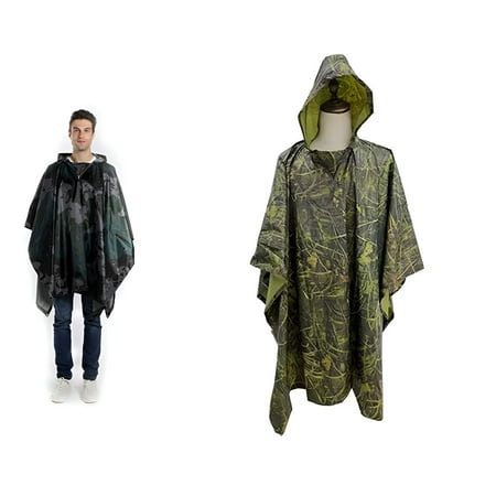 TELOLY 2Pcs Rain Ponchos for Adults Adjustable Hood Brim Rain Poncho Kids Prevents Water Seepage Ponchos Adult Style3