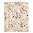 thumbnail image 5 of Rustic Green Leaf and Purple Wildflower Shower Curtain Country Flower on Beige Background Shower Curtain Waterproof Spring Autumn Shower Curtain Bathroom Decor with 10 Hooks, 60x72 Inches, 5 of 5