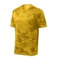 thumbnail image 5 of Sport Tek Adult Male Men CamoHex Short Sleeves T-Shirt Gold X-Small, 5 of 6