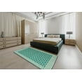 thumbnail image 4 of Ahgly Company Indoor Square Contemporary Blue Green Abstract Area Rugs, 4' Square, 4 of 6