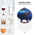 thumbnail image 6 of Picia Moonlit Blue Wolf Printed Leather Coasters for Drinks, 4" Drink Coasters Set of 4 for Tabletop Protection, Handmade Luxurious Home Décor and Housewarming Gift -Round Shape, 6 of 6