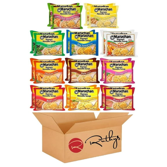 Ruthy's Outlet Ramen Noodle Soup Variety, 11 Flavors, 3 Ounce, 2 Package each Flavor, Total 22 Packages