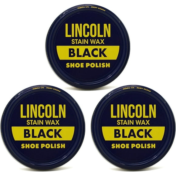 Lincoln Stain Wax Shoe Polish 3 Pack - 2-1/8 oz (Black)